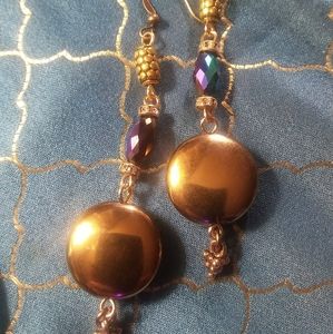 BRASS CRYSTAL EARRINGS